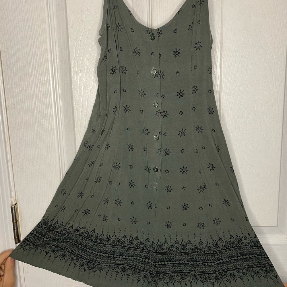 Green floral romper sundress